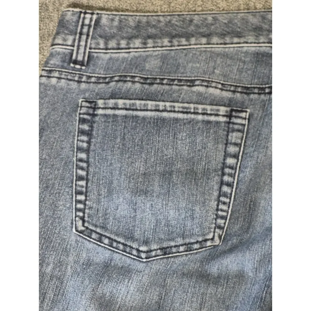 Michael Kors Women Blue Medium Wash Jeans Size 14W Zipper Accent, High-Rise